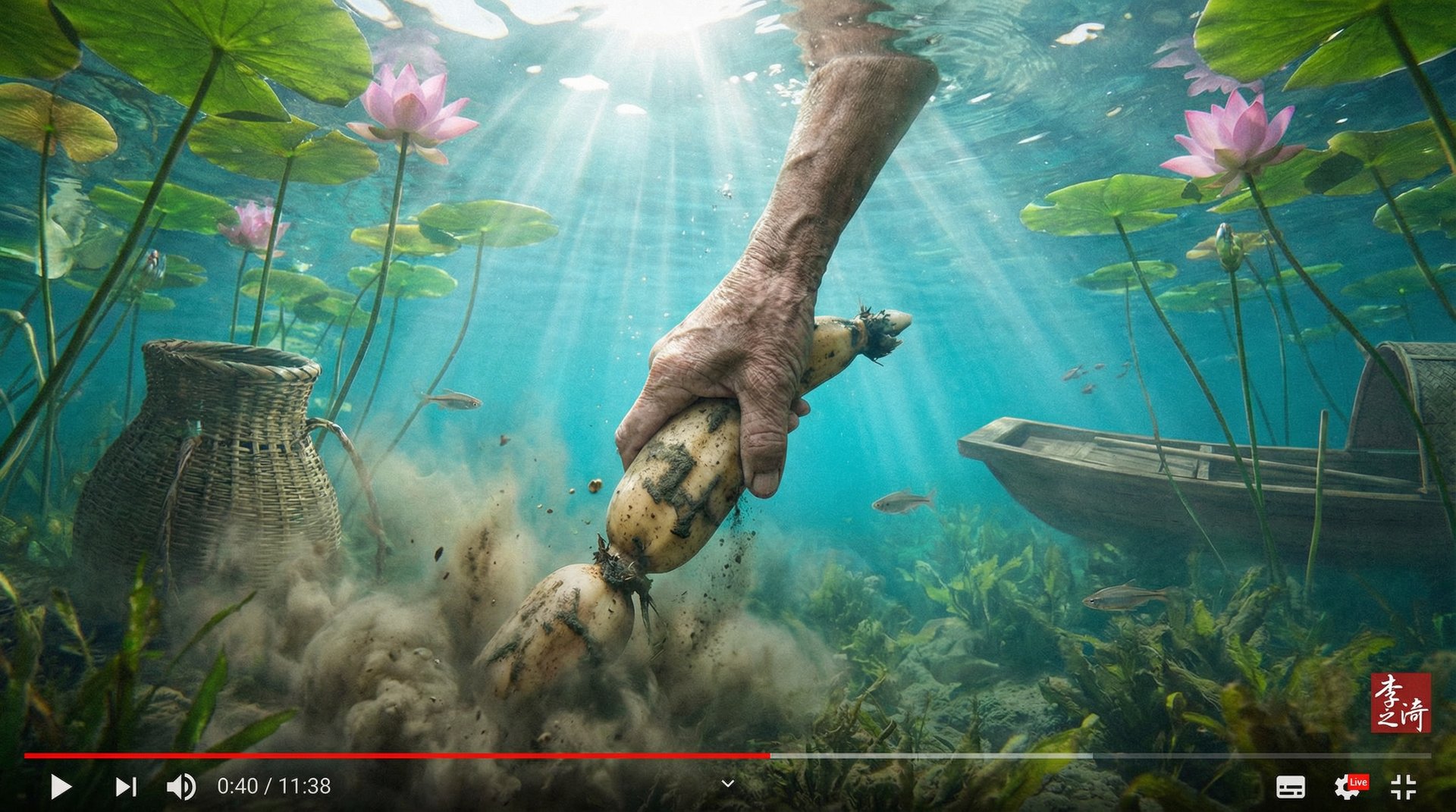 黑料植物视频水下采莲藕纪实